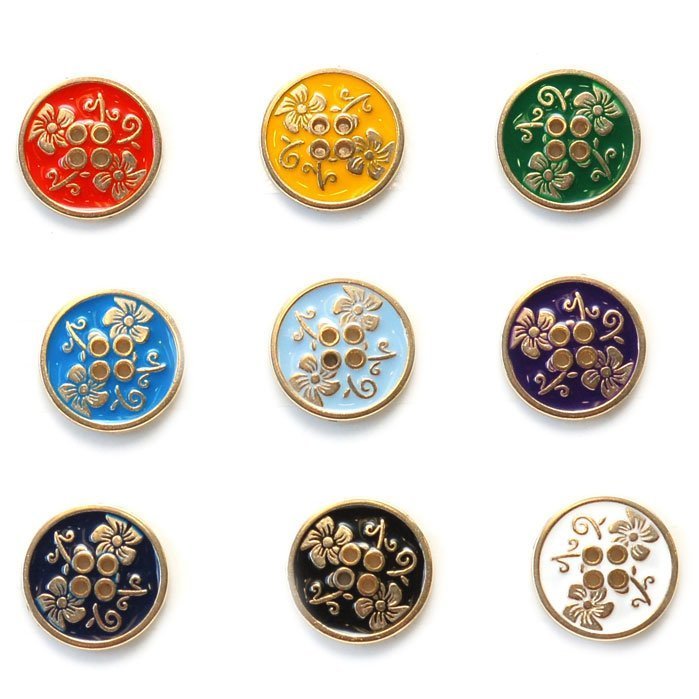 Enamel Buttons with a glossy finish